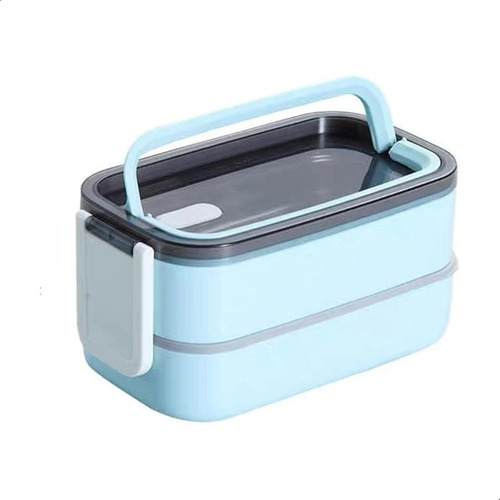 Topper Contenedor De Alimentos Cubiertos Lonchera 2 Niveles
