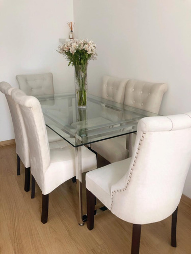 Juego De Comedor Acero Inoxidable 6 Sillas