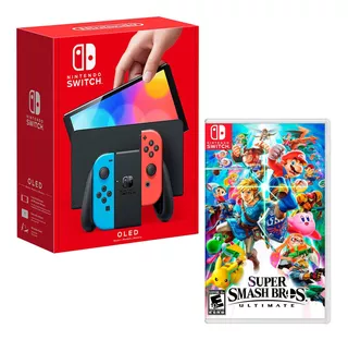 Consola Nintendo Switch Modelo Oled Neon + Super Smash Bros