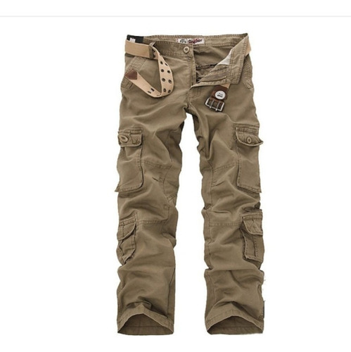 Pantalones Cargo Militares Con Estampado De Camuflaje De Mod