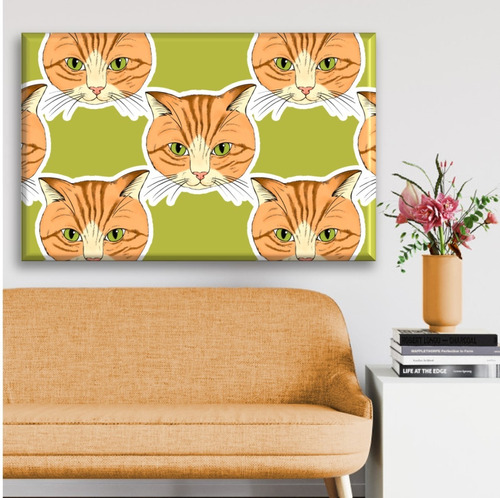 Cuadro Canva Decorativo Miau 90x60 Cm