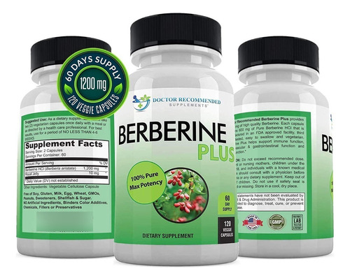 Berberine Plus 1200 Mg Por Porcion - 120 Capsulas Vegetale