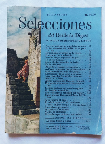 Revista Selecciones Del Reader's Digest Julio 1951