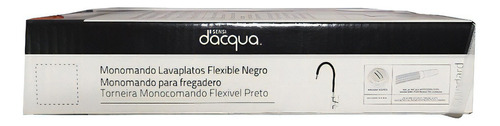 Monomando Flexible Para Lavaplatos Negro Sensi Dacqua
