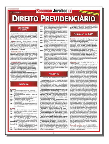 Resumao Juridico - Vol.13 -direito Previdenciario