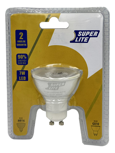 Bombillo Dicroico Led 7w 4000k Gu10 Super Lite