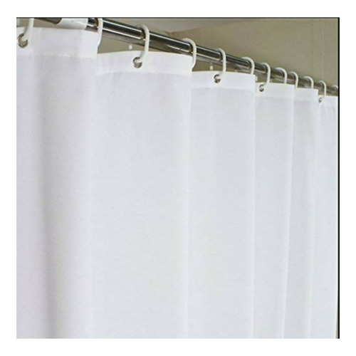 Imagen 2 de 4 de Cortina De Tela Baño Con Puntilla + Protector + Ganchos