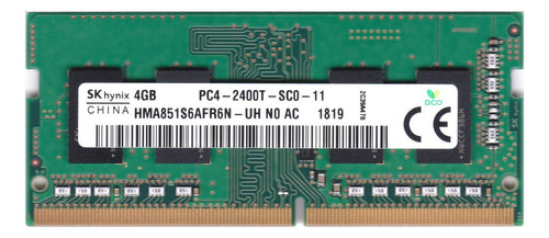 Memoria RAM color verde 4GB 1 SK hynix HMA851S6AFR6N-UH