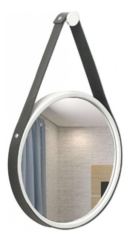 Espelho Decorativo Adnet Redondo 30cm Branco/preto - In