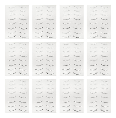 * 12 Hojas De Pegatinas For Pestañas Adhesivas En Las