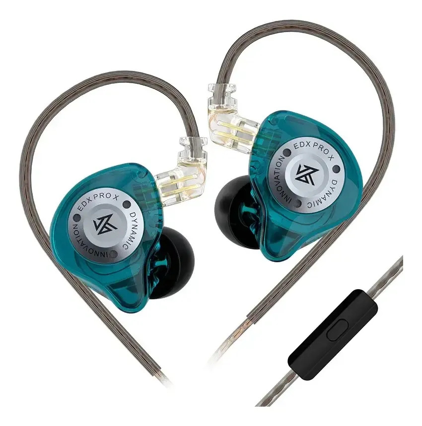 Auriculares Kz Edx Pro X versión avanzada con micrófono Cyan edx Pro X