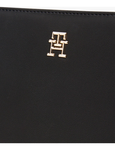 Bolso Crossbody Negro Con Monotipo De Mujer Tommy Hilfiger
