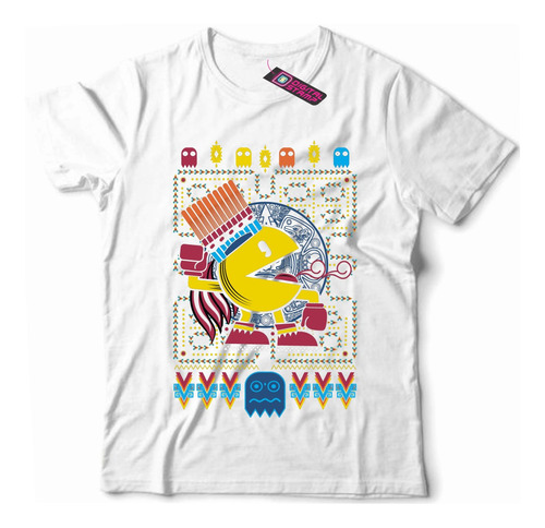 Remera Pacman Prehispanico T87 Dtg Premium