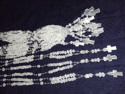 15 Rosarios Religiosos De Onix Blancos (Usado)