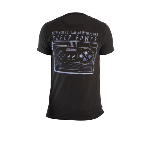 Camiseta Hombre Talla S Negra Super Nintendo Control Power