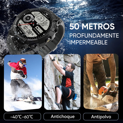 Reloj Inteligente Xiaomi Black Shark BS-W2402 GS3 Sport Amoled de 1.43" Resistente al Agua Hasta 50 Metros Flash Mist Black Smartwatch