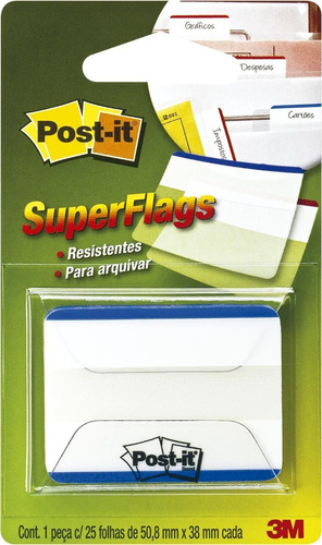 Marcador De Página Adesivo Post-it® Super Flags Azul - 50,