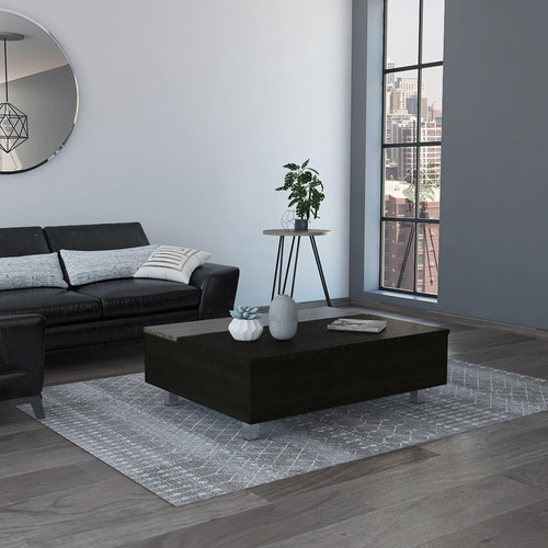 Mesa De Centro Expandible Color Chocolate Modelo Umbra 90 Cm