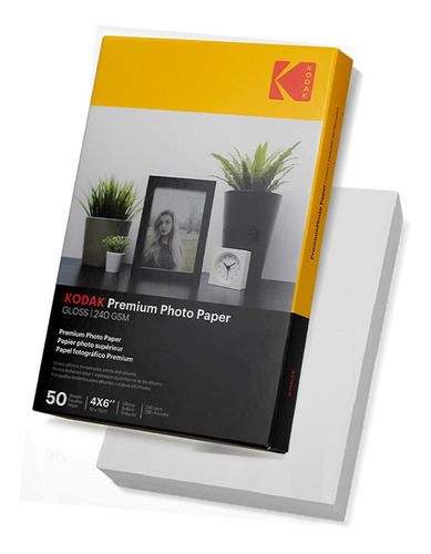 Papel Fotográfico Kodak Premium 10x15 240g Gloss 50 Folhas