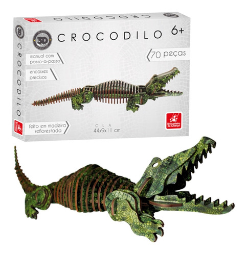 Quebra Cabeça 3d Crocodilo Brincadeira De Criança - 0255