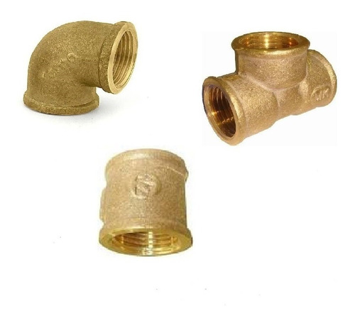 Kit Conexões Em Bronze 3/4 - 16_joelho90 5_te 2_luvas