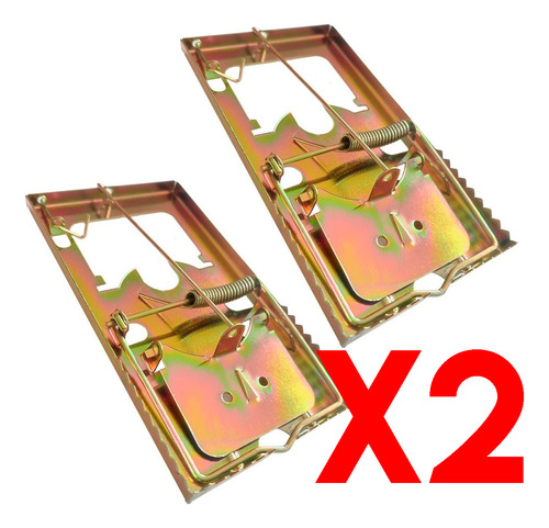 2 Trampa Raton Metalica Grande 2pcs 82x165mm Roedores Ratas