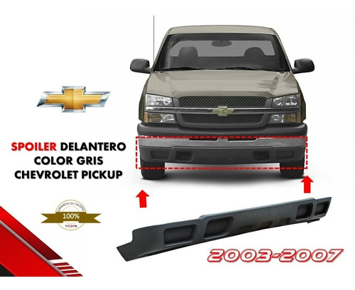 Moldura Delantero Color Gris Chevrolet Pickup 2003-2007