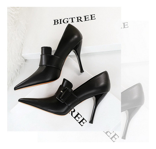 Zapatos De Tacón Con Hebilla De Cinturón Para Mujer De Gama