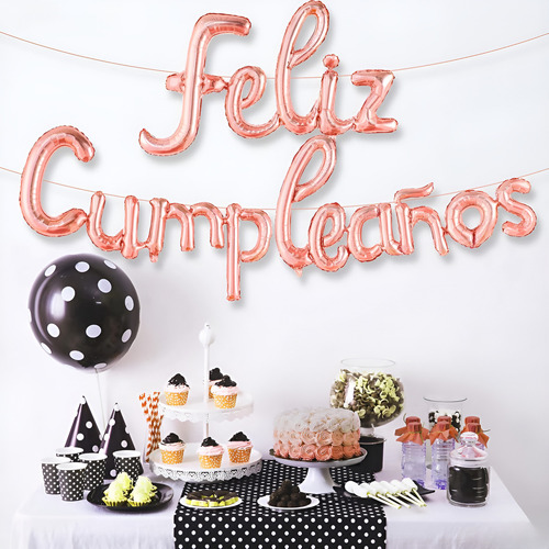 Globo Metálico Feliz Cumpleaños Happy Birthday Party Supplie Color Rosa Feliz Cumpleaños Rose Gold
