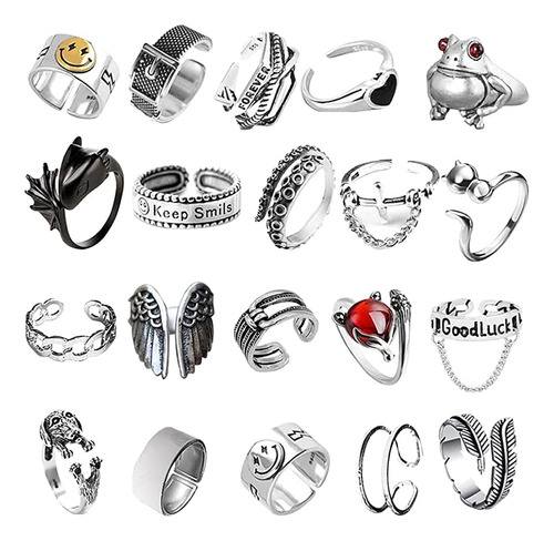 Anillos Vintage Para Mujeres Y Hombres, Anillos Ajustables, 