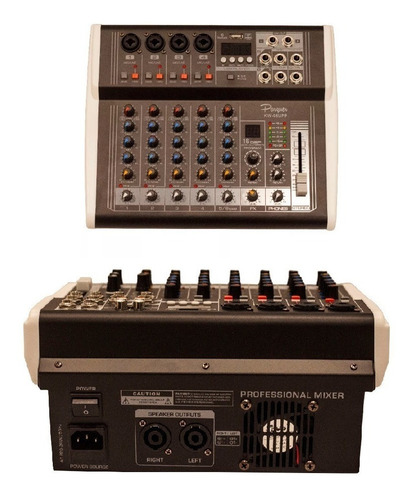 Consola Potenciada 8 Canales 400w Stereo Interfaz Usb Rec Fx