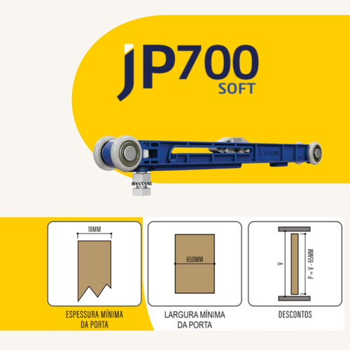 Kit Para Porta De Correr Jp700 Com Trilho-porta De Passagem