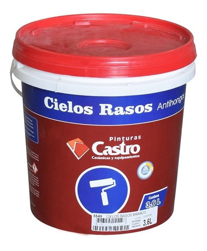 Pintura Cielorraso Blanco 3,6 Litros, Cerámicas Castro