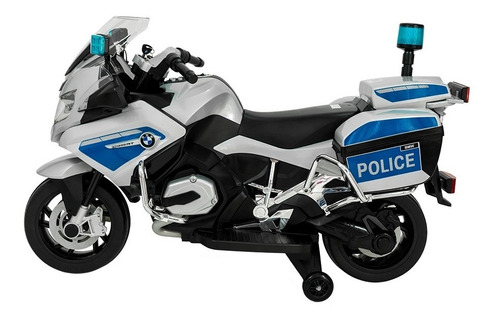 Moto Infantil Para Niños Bmw Policia A Bateria Bebitos 12v Color Gris