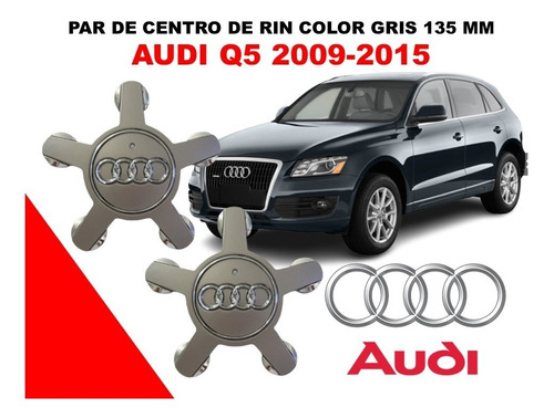 Par De Centros De Rin Audi Q5 2009-2015 135 Mm Gris