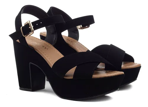Sandalia nobuck salto best sale grosso