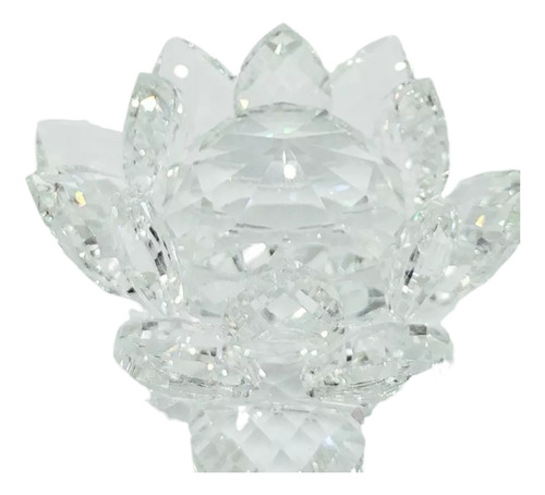 Flor De Lótus De Cristal Transparente  9cm