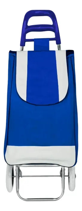 Carrito Para Mandado Plegable Bolsa Multiusos Resistente Color Azul