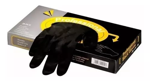 Par de guantes profesionales de peluquería en látex negro