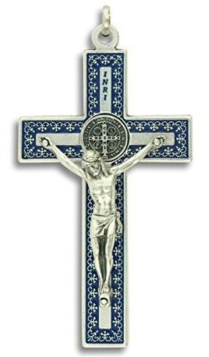 Unique St Medalla De San Benito Cruz Crucifijo Collar 3 CoLG