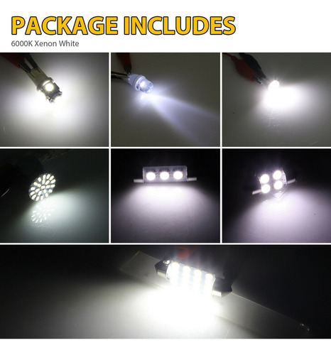 Js Juego De Bombillas Led De Coche Para Luces Interiores,