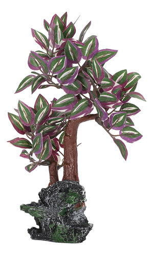 Hermoso Árbol De Simulación De Acuario Con Base De Resina Si