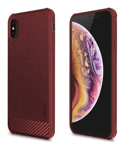 Capa Carbon X Slim Para iPhone X / Xs Geonav Ipsxr Vermelho Liso