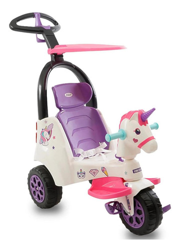 Triciclo Montable Infantil Prinsel Con Sin Empuje Unicornio