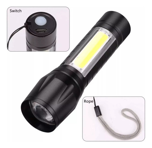 Mini lanterna tática portátil recarregável Usb Marinshop Mini lanterna tática 4000lm
