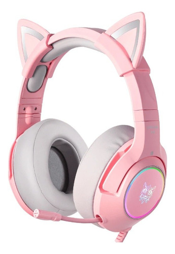 Audifonos Onikuma K9 Con Orejas De Gato, Color Rosa