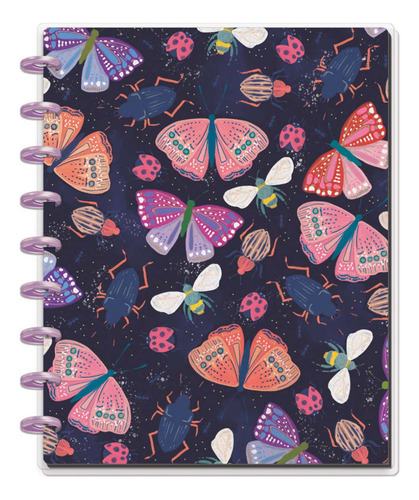 Cuaderno Inteligente Hojas Removibles A5 Discos Happy Planne Color Jardin Botanico / Rayado