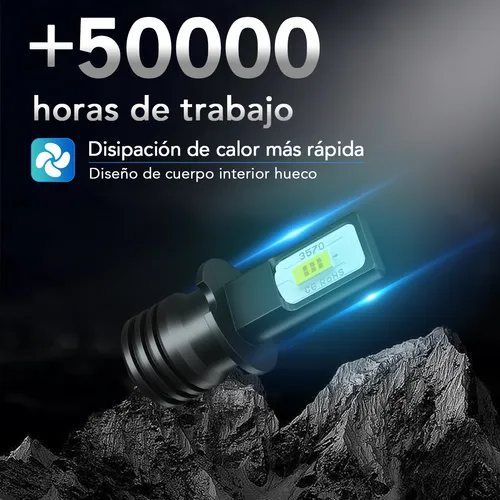1par - H3 Focos Bombilla Led Antiniebla Blanco 6000k