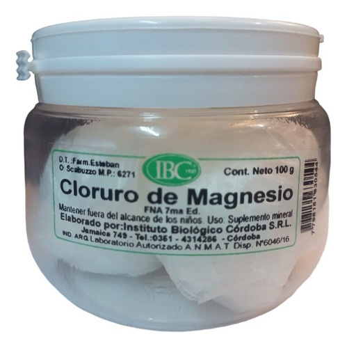 Cloruro De Magnesio X100g Ibc (instit. Biologico Cordoba) Fw Sabor Neutro