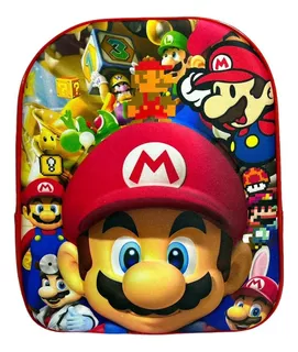 Mochila Escolar Mario Bros 12l Poliester Niños 1 C